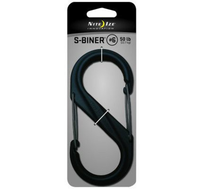 Nite ize Карабін туристичний Nite ize Plastic Carb S Biner Size 6 NI676 All Black (4823082709571)