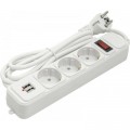 PowerPlant Мережевий фільтр живлення PowerPlant 1.8 м, 3 розетки, USB ( PPSA10M18S3U ) (PPSA10M18S3U)