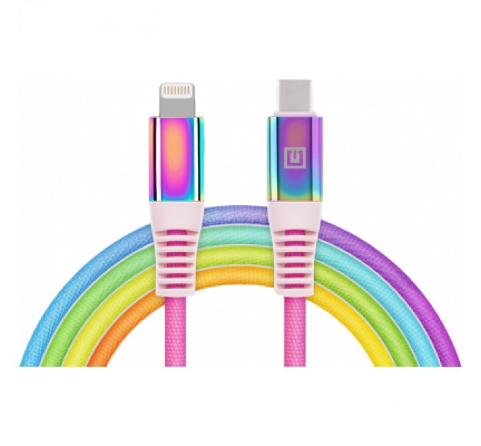 Дата кабель USB-C to Lightning 1.0m MFI Rainbow REAL-EL (EL123500054)