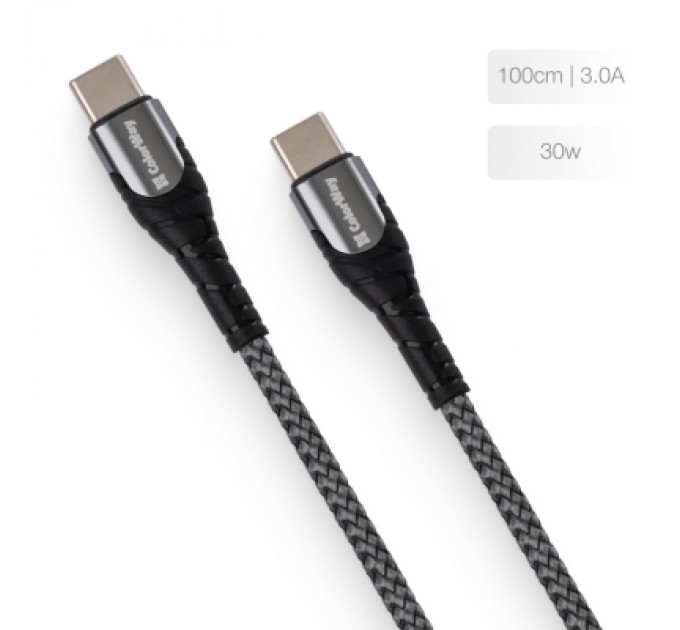 ColorWay Дата кабель USB-C to USB-C 1.0m PD Fast Charging 65W 3А grey ColorWay (CW-CBPDCC040-GR)