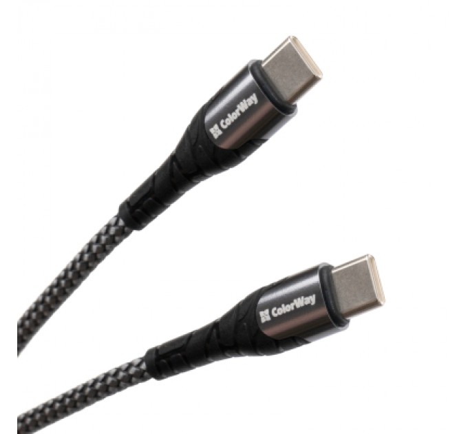 Дата кабель USB-C to USB-C 2.0m PD Fast Charging 65W 3A grey ColorWay (CW-CBPDCC039-GR)