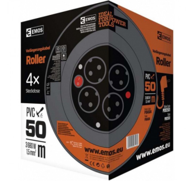 EMOS Мережевий подовжувач EMOS катушка 4 роз., 50 м (P092501)