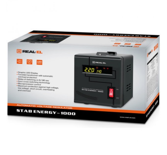 REAL-EL Стабілізатор REAL-EL STAB ENERGY-1000 (EL122400012)