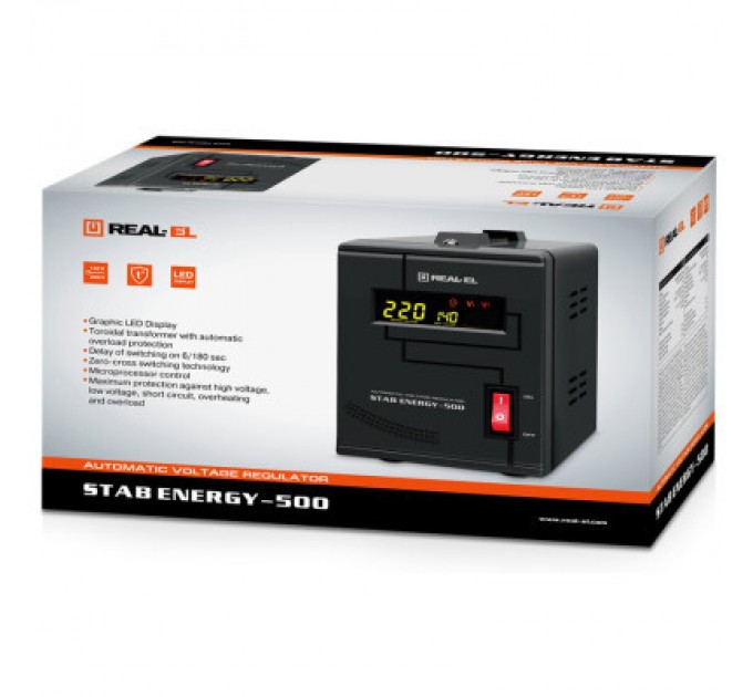 REAL-EL Стабілізатор REAL-EL STAB ENERGY-500 (EL122400011)