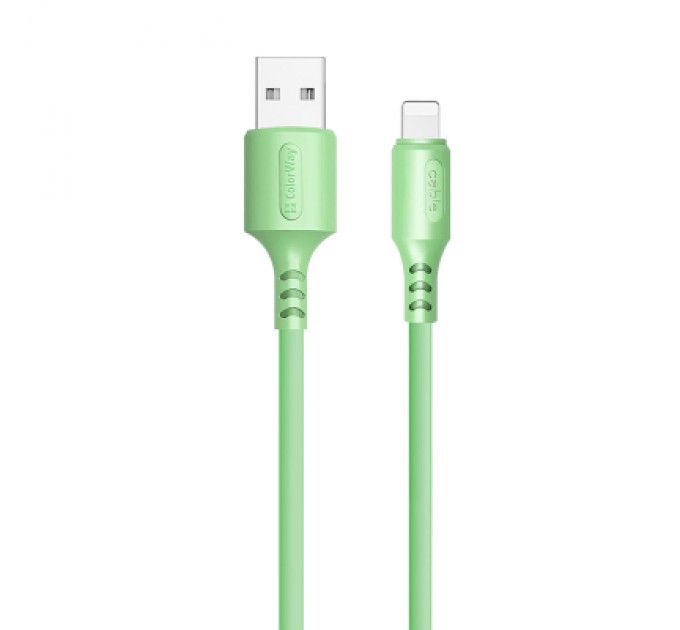 ColorWay Дата кабель USB 2.0 AM to Lightning 1.0m soft silicone green ColorWay (CW-CBUL042-GR)