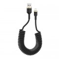 ColorWay Дата кабель USB 2.0 AM to Lightning 1.0m spiral black ColorWay (CW-CBUL051-BK)
