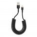 ColorWay Дата кабель USB 2.0 AM to Lightning 1.0m spiral black ColorWay (CW-CBUL051-BK)
