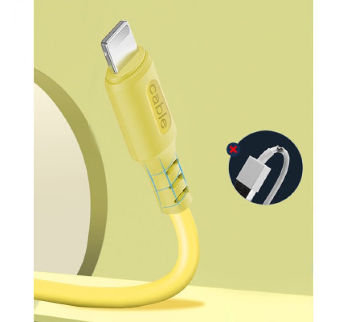 Дата кабель USB 2.0 AM to Type-C 1.0m soft silicone yellow ColorWay (CW-CBUC043-Y)