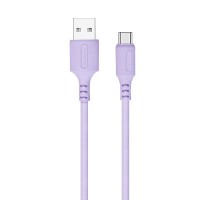 Дата кабель USB 2.0 AM to Type-C 1.0m soft silicone violet ColorWay (CW-CBUC044-PU)