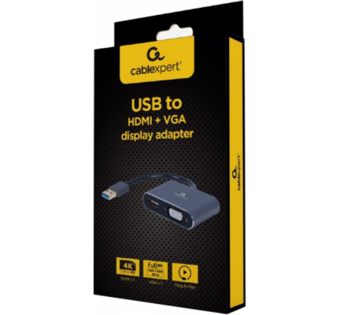 Cablexpert Перехідник USB-A to HDMI/VGA Cablexpert (A-USB3-HDMIVGA-01)