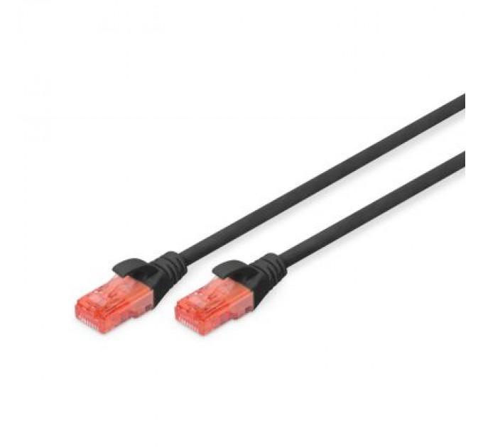 Digitus Патч-корд 3м, CAT 6 UTP, AWG 26/7, Cu, LSZH, black Digitus (DK-1617-030/BL)