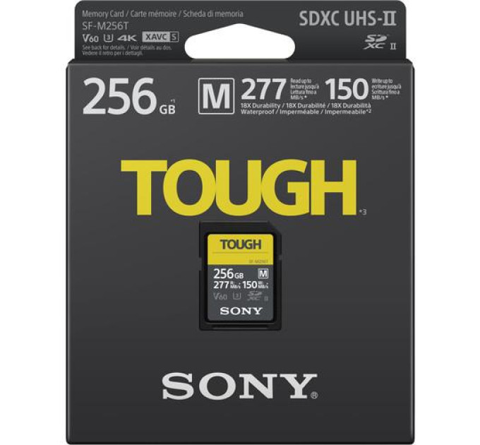 Sony Карта пам'яті Sony 256GB SDXC class10 UHS-II U3 V60 Tough (SFM256T.SYM)