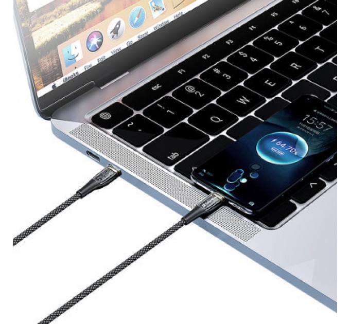 Дата кабель USB-C to USB-C 1.2m 5A 100W transparent head ColorWay (CW-CBPDCC053-BK)