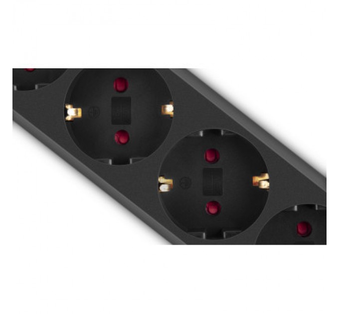 Мережевий фільтр живлення REAL-EL RS-6 Protect M 1.8m, black (EL122300032)