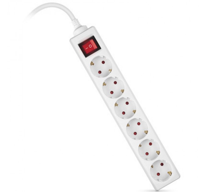 REAL-EL Мережевий фільтр живлення REAL-EL RS-6 Protect M 5m, white (EL122300035)