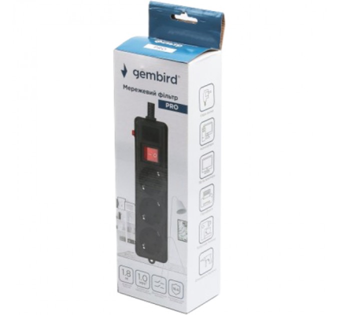 Gembird Мережевий фільтр живлення Gembird SPG3-G-6B-PRO