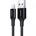 Ugreen Дата кабель USB 2.0 AM to Lightning 2.0m US155 2.4A, Nickel Plating ABS Shell Black Ugreen (80823)