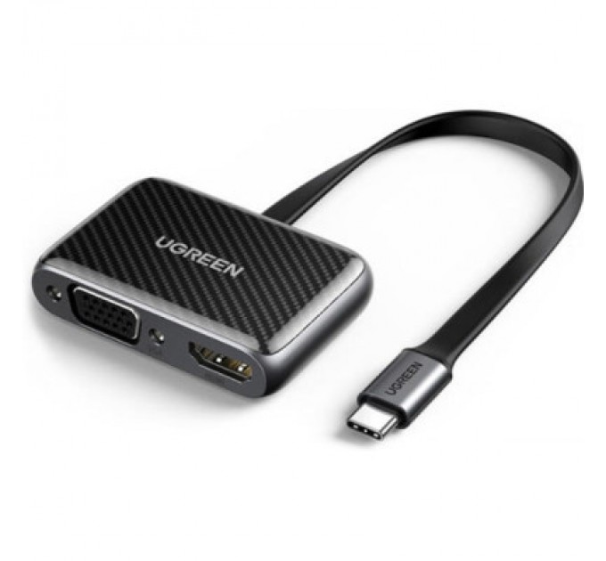 Ugreen Перехідник USB2.0 to HDMI+VGA (HDMI 1.4b 3D/4K*2K30Hz+VGA 1080P60Hz CM303) black Ugreen (70549)