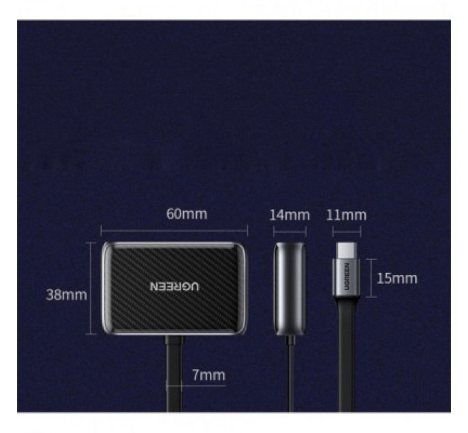 Ugreen Перехідник USB2.0 to HDMI+VGA (HDMI 1.4b 3D/4K*2K30Hz+VGA 1080P60Hz CM303) black Ugreen (70549)