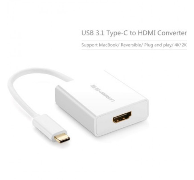Ugreen Перехідник USB2.0 Type-C to HDMI V1.4b 40273 white Ugreen (40273)