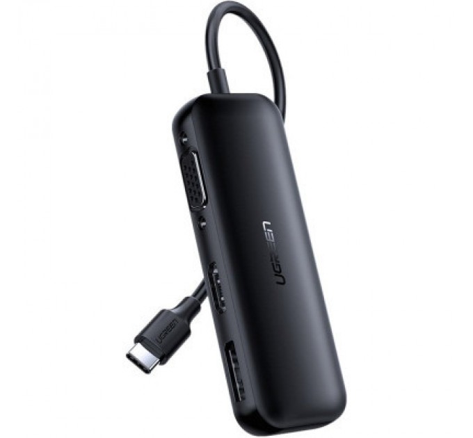 Ugreen Перехідник USB2.0 Type-C to VGA V1.2/HDMI V2.0b/DP V1.2a CM260 black Ugreen (60568)