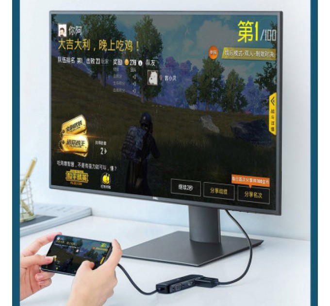 Ugreen Перехідник USB2.0 Type-C to VGA V1.2/HDMI V2.0b/DP V1.2a CM260 black Ugreen (60568)