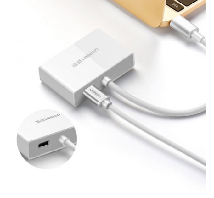 Ugreen Перехідник USB Type C to HDMI + VGA MM123 white Ugreen (30843)