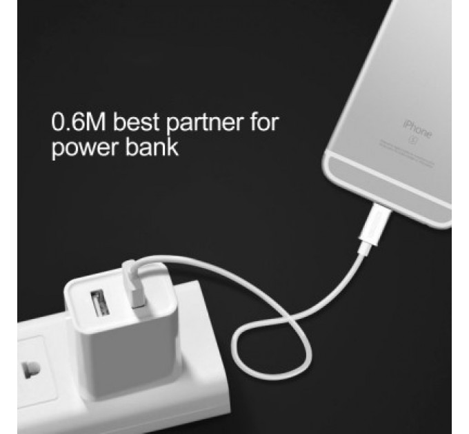 Дата кабель USB 2.0 AM to Lightning 1.8m 2.1A MFI White Choetech (IP0027-WH)