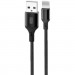 XO Дата кабель USB 2.0 AM to Lightning 1.0m NB143 Braided Black XO (XO-NB143i1-BK)