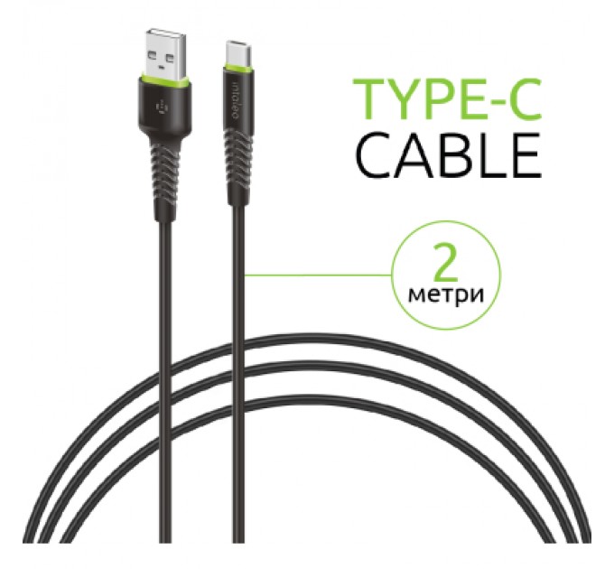 Intaleo Дата кабель USB 2.0 AM to Type-C 2.0m CBFLEXT2 Black Intaleo (1283126521423)