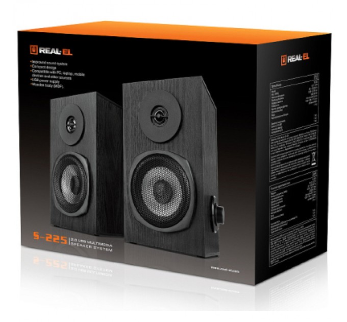 REAL-EL Акустична система REAL-EL S-225 USB Black