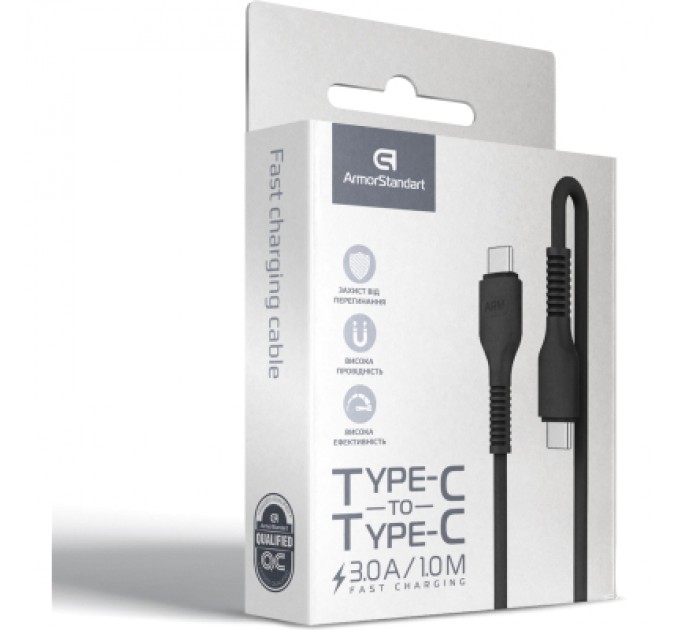 Armorstandart Дата кабель USB-C to USB-C 1.0m AR88 3A black Armorstandart (ARM65293)