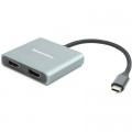 Адаптер USB Type-C to 2x HDMI, 4K, 60Hz PowerPlant (CA913831)