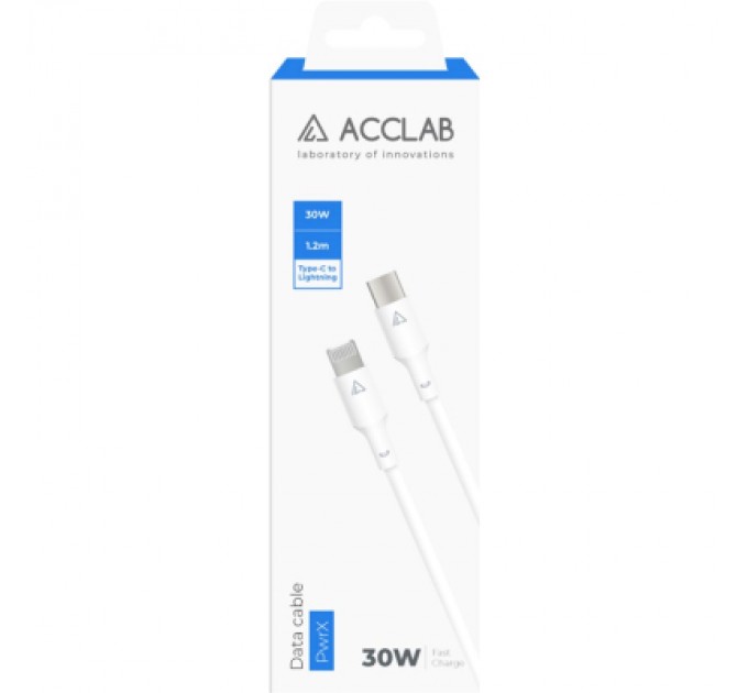 ACCLAB Дата кабель USB-C to Lightning 1.2m PwrX 30W ACCLAB (1283126559556)