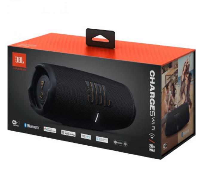 JBL Акустична система JBL Charge 5 Wi-Fi Black (JBLCHARGE5WIFIBLK)