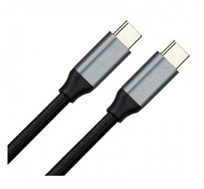 Дата кабель USB-C to USB-C 1.5m USB3.2 Gen2 100W 10GBps Nylon Vinga (VCPDCU3215)