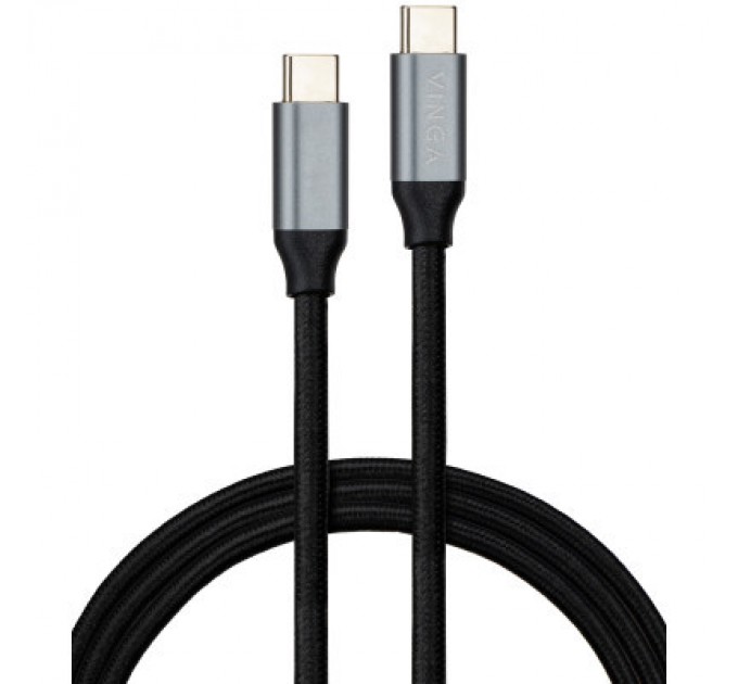 Дата кабель USB-C to USB-C 1.5m USB3.2 Gen2 100W 10GBps Nylon Vinga (VCPDCU3215)