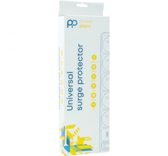 Мережевий фільтр живлення PowerPlant 5м, 5 розеток, USB 2.1A (JY-1056U/5) (PPSA10M50S5U)