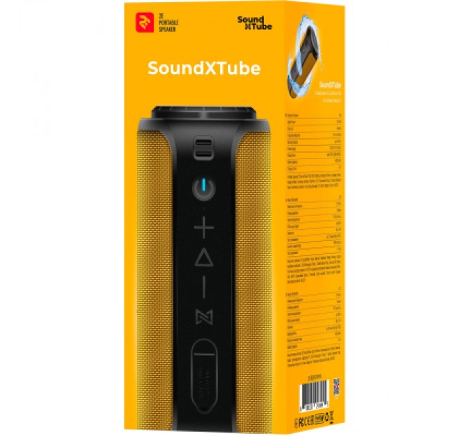 Акустична система 2E SoundXTube TWS MP3 Wireless WaterproofYellow (2E-BSSXTWYW)