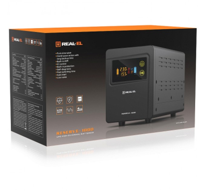 REAL-EL Пристрій безперебійного живлення REAL-EL RESERVE-1000 (EL122100004)