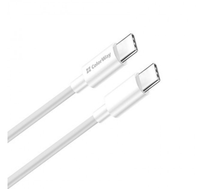 ColorWay Дата кабель USB-C to USB-C 1.0m 5A 100W white ColorWay (CW-CBPDCC058-WT)