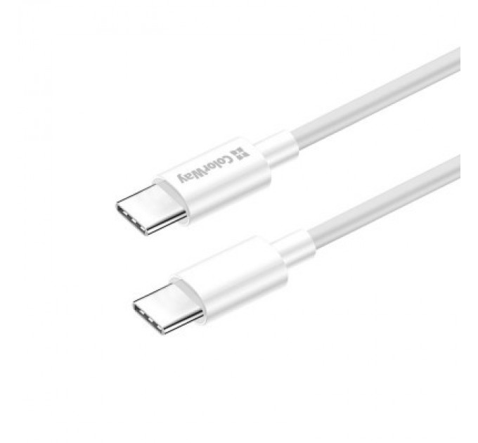 ColorWay Дата кабель USB-C to USB-C 1.0m 3A 60W white ColorWay (CW-CBPDCC055-WT)