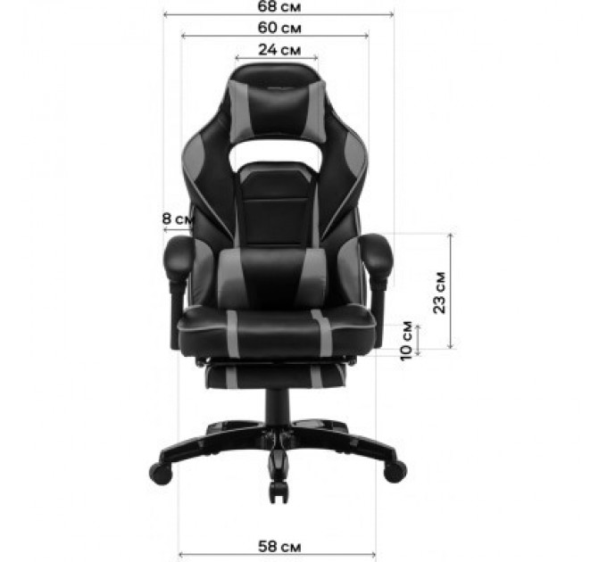 GT Racer Крісло ігрове GT Racer X-2749-1 Gray/Black Suede (X-2749-1 Fabric Gray/Black Suede)