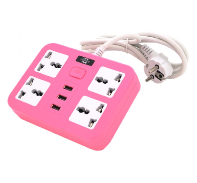 Мережевий фільтр живлення Voltronic TВ-Т15, 4роз, 3*USB Pink (ТВ-Т15-Pink)