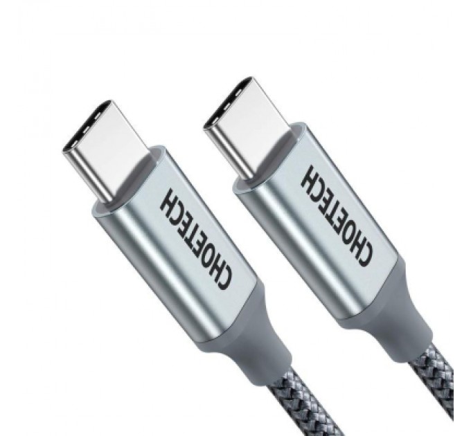 Дата кабель USB-C to USB-C 1.8m USB 2.0 100W Choetech (XCC-1002-GY)