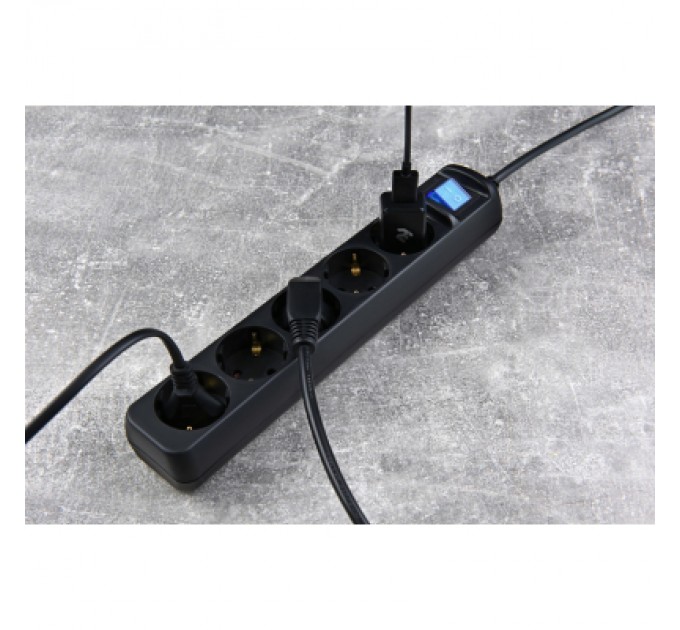 2E Мережевий фільтр живлення 2E 5xSchuko, 3м black (2E-U05ESM3BK)