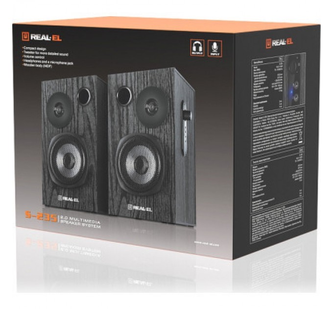 REAL-EL Акустична система REAL-EL S-235 Black (EL121200010)