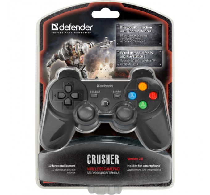 Defender Геймпад Defender Crusher USB Bluetooth Li-Ion PS3/PC/Android (64290)