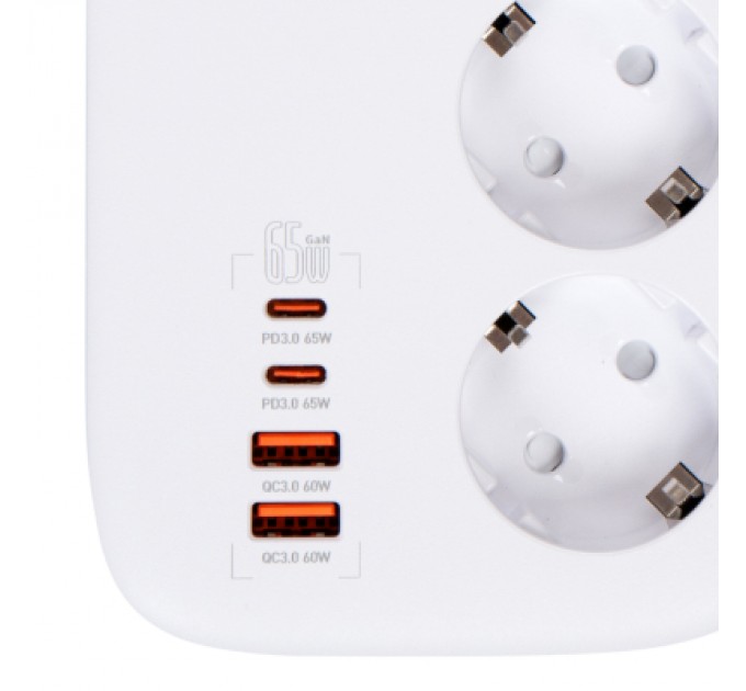 Мережевий фільтр живлення ColorWay CW-CHE34PDW 3 розетки/4USB (CW-CHE34PDW)