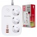 Мережевий фільтр живлення ColorWay CW-CHE34PDW 3 розетки/4USB (CW-CHE34PDW)